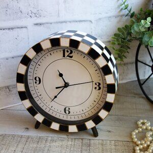 Checked Bedside Clock Courtly Decor Buffalo Check Clock Farmhouse Check Decor